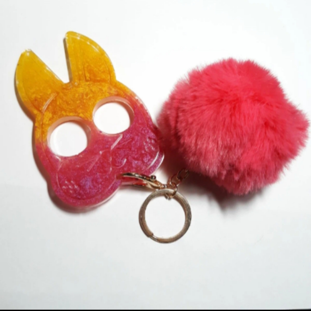 Resin Bunny Rabbit Protection Pal Self-defense Keychain